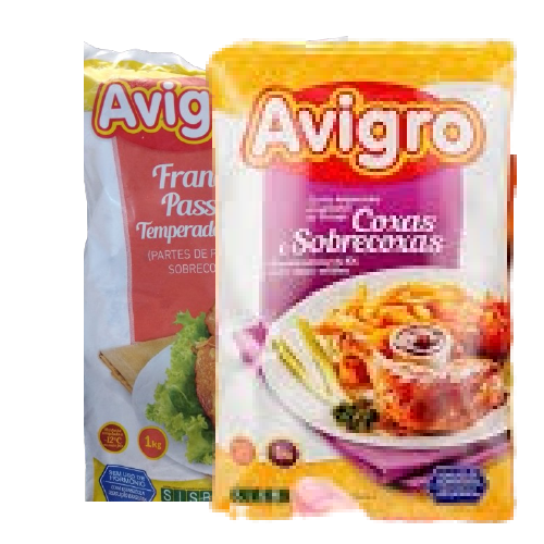 COXA/ COXA C/SOBRECOXA/FRANGO À PASSARINHO/SOBRECOXA TEMPERADO AVIGRO CONGELADO PC 1KG