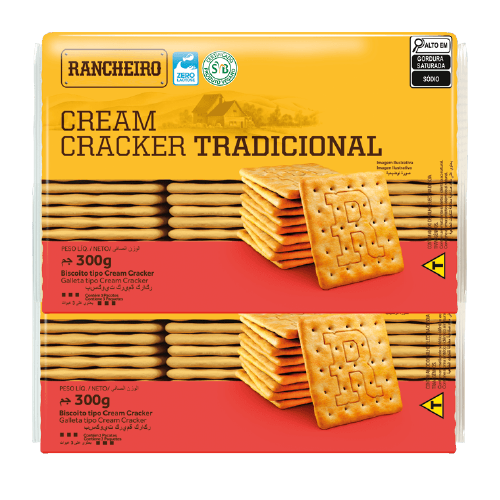 BISCOITO CREAM CRACKER RANCHEIRO ZERO LACTOSE PC 300G