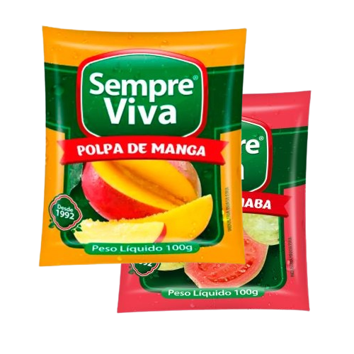 POLPA SEMPRE VIVA ABACAXI/CAJU/GOIABA/MANGA/TAMARINDO PC 100G