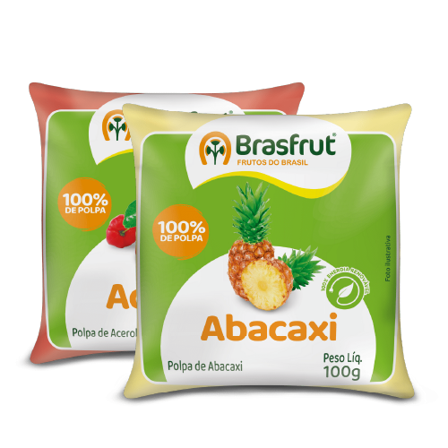 POLPA BRASFRUT ABACAXI/ACEROLA/CAJU/ABACAXI C/HORTELÃ PC 100G