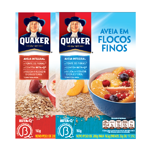 AVEIA/FARINHA QUAKER FLOCOS/FINOS 165G