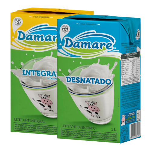 LEITE LÍQUIDO DAMARE INTEGRAL/DESNATADO TP 1L