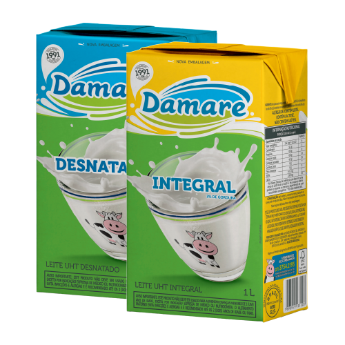 LEITE LÍQUIDO DAMARE INTEGRAL/DESNATADO TP 1L