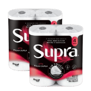 PAPEL HIGIÊNICO SUPRA FOLHA DUPLA 30M / FOLHA TRIPLA 20M C/4UN
