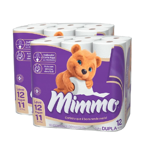 PAPEL HIGIÊNICO MIMMO FOLHA DUPLA NEUTRO LEVE 12 PAGUE 11 30M